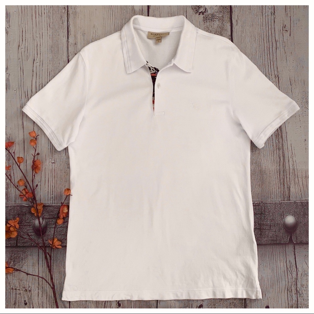 Burberry Print Trim Cotton Piqué Polo Shirt - Picture 3 of 6